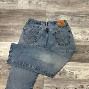 Levis 550 Faded Mid Wash Blue Mens 35x29‎ Relaxed Straight Leg Jeans Red Tab